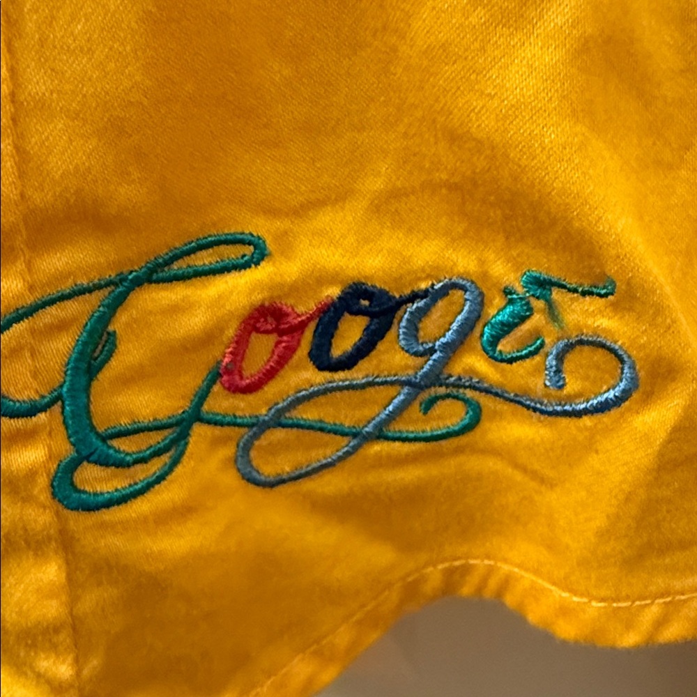 Authentic Coogi Yellow Ruffle V-Neck Button Down - Picture 4 of 6
